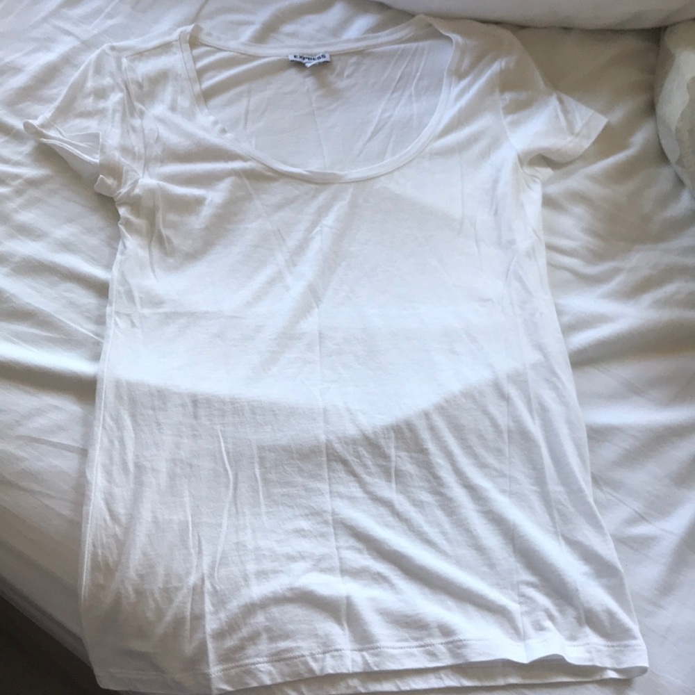 White Scoop Neck T